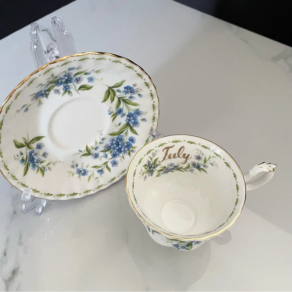 July Forget-Me-Not Cup & Saucer by Royal Albert